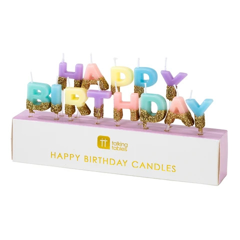 Candele happy birthday colori pastello